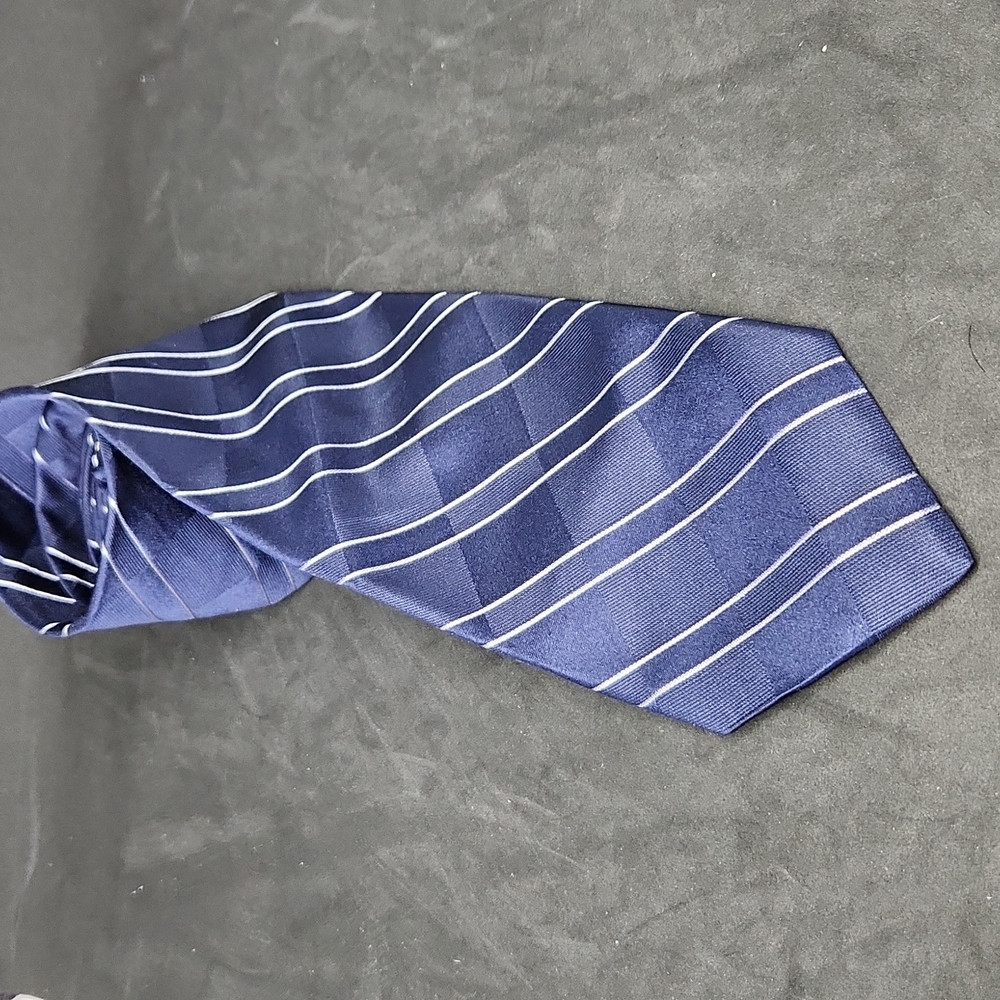 Dkny striped blue silk tie
